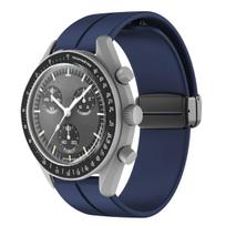 Silikoninis dirželis Omega X Swatch bendram MoonSwatch Planet laikrodžiui, metalinė magnetinė sagtis, pakaitinė apyrankė, Correa 22MM gray