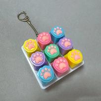 Latest Keys Button Keycap Fidgeting Keychain Relaxation Keychain Stress Ease Finger Cat'S Paw Keyboard Caps Toy Gadget For Adult multi