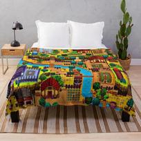 Stardew Valley Žemėlapio Mesti Antklodė, Anime Itin Minkštos Pliso Lengvos Flanelinės Vilnos Antklodės Lovai, Sofai, Svetainei, Miegamajam 75cmx90cm white