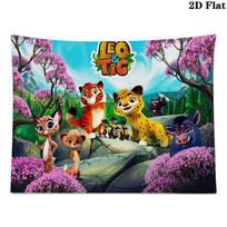 Leo and Tig Wall Tapestry Aesthetic Wall Hanging Printed Fabric Blanket Decorative Tapestries for Bedroom Living Room Home Decor 100cm x 150cm blue