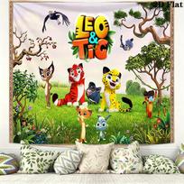 Leo and Tig Wall Tapestry Aesthetic Wall Hanging Printed Fabric Blanket Decorative Tapestries for Bedroom Living Room Home Decor 150cm x 200cm