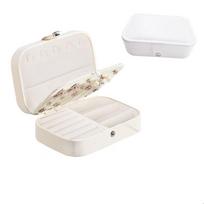 Korean Version Simple Ins Style Portable Jewelry Storage Box 2026 New High-end Exquisite Large Capacity Travel Jewelry Bag white