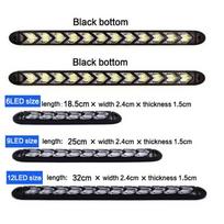 Led lemputė automatinė LED lanksti silikoninė LED dienos šviesa 6LED su objektyvu DC 12V balta priekinė lemputė priekiniai žibintai stovėjimo rūko žibintai 12led/black balta/geltona
