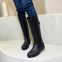 moteriški guminiai ilgi lietaus batai su pliušiniu pamušalu šilti neslystantys vandeniui atsparūs lauko platforminiai batai moteriški aukšti batai Botas Mujer 37 black