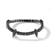 Juodoji Pantera Grandinėlė-Apyrankė Tennis Iced Out Violetiniai CZ Akmenys Juodos Spalvos Apyrankės Madingi Papuošalai Dovanai KTJ 8 inches gray