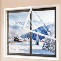 Winter Antifreeze Window Film Winter Warm Curtain Sealed Film Transparent Plastic Protection Windproof Heat-insulating Film W100xH50cm gray