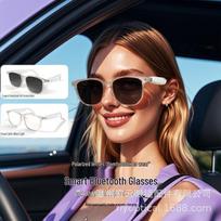 GS08 Smart Glasses: Anti-Blue Light UV Protection, Bluetooth Calling, Music, 140 Languages Translation balta