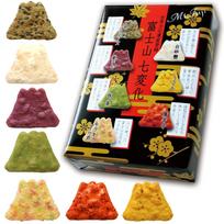 Mount Fuji souvenir sweets senbei individually packaged 7 colors flavors bite-sized 1 box 30 pieces Lab black