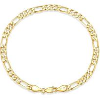 6 mm auksinė Figaro grandinėlės apyrankė vyrams, 14K aukso apyrankės vyrams ir moterims, hipoalerginė Figaro grandinėlės apyrankė vyrams ir moterims, madinga subtili 8inch beige