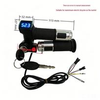Blue Screen Electric Vehicle Throttle Grip with Reverse Voltage Display black