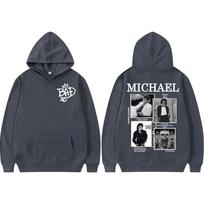 Unisex Black Hoodie Michael Jackson Tribute Double Sided Print Hooded Sweatshirt Retro Pop Music Star Graphic Oversized Streetwear Pullover XXXL rožinė