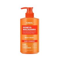 KUNDAL Honey & Macadamia Pure Perfume Body Wash Baby Powder 500ml – Moisturizing & Fragrant Body Cleanser