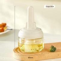 Food-grade Silicone Oil Brush with Built-in Bottle for Kitchen and BBQ white