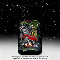 Rat F-Fink Phone Case For Samsung S25,S24 Ultra,S20,S30 plus,S22 plus,S23,S30 Ultra 5G Silicone Black Shell Samsung S21plus black