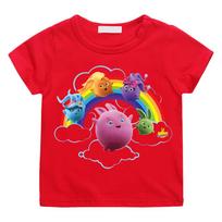 Sunny Bunnies Children's Tshirt Cute Rabbit Cartoon Print Girls T-Shirts Summer Fun Boys T Shirt Fashion Short Sleeve Tops 120 pink