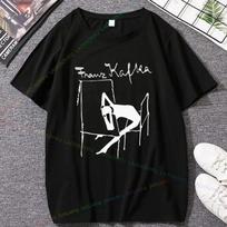 Franz Kafka vintage Tshirt New pattern printed Tshirt Unisexs fashion casual round neck short sleeve top streetwear 4XL black