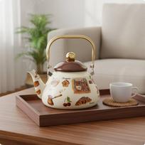 Emaliuotas arbatinukas, puošnus raštas, atsparus karščiui, viryklės indas, 1,5 l, rusiško stiliaus 2.5L American Coffee