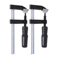 2Pcs Heavy Duty F Clamps Woodworking Bar Clips Quick Slide DIY Hand Tool Kit 50*150mm black