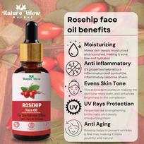 Nature Glow Herbal Rosehip & Jojoba Facial Oil Organic, Cold-Pressed, Natural Moisturiser for Radiant Skin pack of 2-30ml black