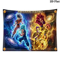 Son-Goku Sieninė gobelenas Estetiškas sienos kabinamas Spausdintas audinio pledas Dekoratyviniai gobelenai Miegamojo svetainės Namų dekoravimui 100cm x 150cm blue