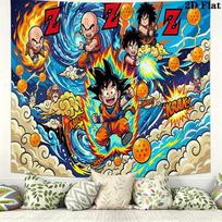 Son-Goku Wall Tapestry Aesthetic Wall Hanging Printed Fabric Blanket Decorative Tapestries for Bedroom Living Room Home Decor 150cm x 200cm
