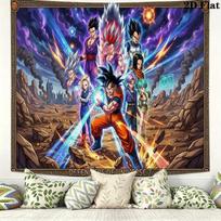 Son-Goku Wall Tapestry Aesthetic Wall Hanging Printed Fabric Blanket Decorative Tapestries for Bedroom Living Room Home Decor 150cm x 200cm blue