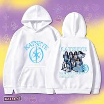 KATSEYE Print Hoodie Sweet Cool Loose Pullover Sweatshirt Casual Daily Wear 60810-5 XXXL white