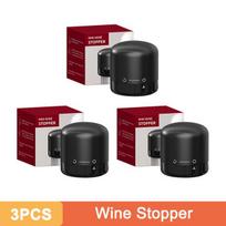 1/2/3 vnt Vakuuminiai vyno kamščiai Daugkartiniai vyno butelių kamščiai Šampano sandariklio kamštelių rinkinys Nesandarus konservantas vyno kamščių įrankiams 3 Wine Stopper black