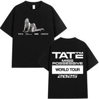 Tate McRae Miss Possessive Tour 2025 T-Shirts Men Women Harajuku O-Neck Short Sleeve T Shirts Cotton Daily Wear Cool Top XXXL gray