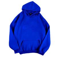 Autumn and Winter Korean Version of The Solid Color Loose Hooded Pullover Sweater Long-sleeve Jacket XL blue