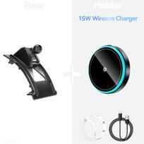 For Volkswagen VW Jetta MK5 2006 2007-2010 Car Phone Holder Wireless Charger Phone Auto-Clamping Strong Magnetic Holder Base Base and holder 2 gray