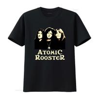 Unisexs Atomic Rooster T Shirt Slim Fit Retro Rock With Logo Members For Concerts Parties Party Outfit Top Music Fans Vintage 3XL black