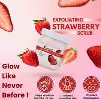 Combo Strawberry Face Body Scrub 500ml Enriched with Strawberry Extract And Chocolate Face Moisturizing Cream 500ml Pack of 2 Men and Women Facia white