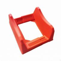 Tire Display Stand Open Frame Plastic Cradle Wheel Holder Ribbed Garage Storage Angled Supports raudona