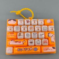 Simulation Keyboard Mechanical Keyboard Pendant Mini Keyboard Keycap Clicker  Backpack Decoration oranžinė