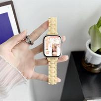 Slim Acrylic Strap For Apple Watch Ultra 49mm 38 40 41 42 44 45 46mm Band Correa Candy Bracelet For iWatch series 10 9 8 7 6 SE 42mm 44mm 45mm geltona