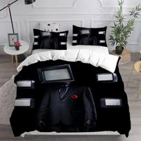 Game Skibidi Toilet Arale Comforter Bedding Sets Quilt Bed Cover Duvet Cover Pillow Case 2-3 Pieces Sets Kids Adult Size AU Single(140x210cm) white