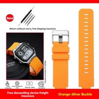 For Casio AE1200 AE1300 AQ-S810W SGW-400H W-800H AE-1000W F-108WH MRW-200H AQ-150W Modified Silicone Rubber Watch Strap 18mm 18mm black