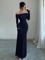Elegantiška ilga suknelė moterims su viena petnešėle, be petnešėlių, atvira nugara ir kryžiuojamais dirželiais gray