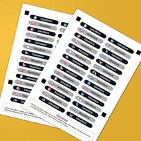 Personalizuoti vandeniui atsparūs vardų lipdukai, pritaikyti vaikų gertuvėms, pietų dėžutėms, rankdarbiams - Patvarūs matinės apdailos etiketės