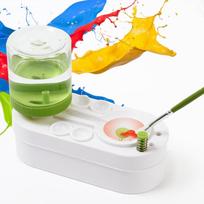Paint Brush Cleaner Automatic Paintbrushes Rinser for Acrylic Watercolor Painting Water Dispenser with Pen Holder Large Capacity Fresh Cleaning žalia