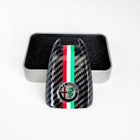 Automobilio rakto keičiamas korpusas Spalvingas Madingas Stilingas Stilius Alfa Romeo Giulia ir Stelvio Raktų galinė dangtelio pakeitimas black