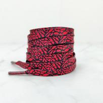 1 pora sprogimo įtrūkimo tekstūros batraiščių Plokšti AF1/AJ sportbačių batraiščiai Madingi leopardo rašto batraiščiai 120/140/160 cm Batraiščiai 120cm raudona juoda spalva