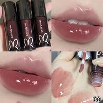 Cappuvini Water Glazed Mirror Lip Gloss Makeup  Jelly Moisturizing Lip Glaze Long Lasting Color Liquid Lipstick Cosmetics brown
