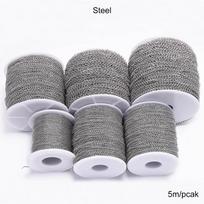 2-5m/lot 1.2-4.0mm Stainless Steel Gold Necklaces Chains Bulk Jewellery Chains For DIY Jewelry Making Findings Accessories 0.3x1.2mm gray