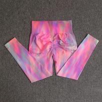 High-Waisted Tie-Dye Yoga Leggings Women With Ultra Stretch Compression Fit Running Workout Pants Medium pink
