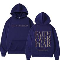 Faith Over Fear Christian Hoodies Jesus Bible Verse Men Women Fashion Harajuku Oversized Sweatshirts Autumn Winter Fleece Hoodie S blue
