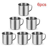6 vnt. Lauko stovyklavimo žygio arbatos puodelis Nerūdijančio plieno kavos puodelis 6pcs black