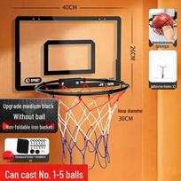 Punch-Free Wall-Mounted Basketball Hoop Toy for Kids – Indoor Slam Dunk Fun and Fitness brown