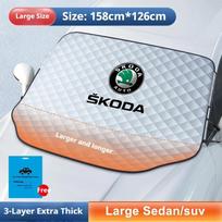 Automobilio priekinio stiklo uždangalas/sniego apsauga/saulės skydelis, tinkamas Skoda Octavia, Superb, Swift, Kodiak, Karok, Fabia, Kamik white